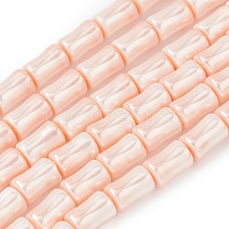 Electroplate Opaque Glass Imitation Pearl Beads Strands EGLA-H113-07A-1