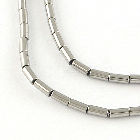 Column Electroplated Non-magnetic Synthetic Hematite Beads Strands G-R259-69F-1
