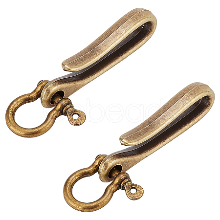 PandaHall Elite 2Pcs Tibetan Style Alloy Hook Clasps and 2Pcs Shackle Clasps FIND-PH0017-22-1