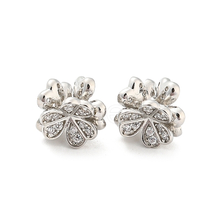 Brass Pave Clear Cubic Zirconia Beads KK-P243-07P-1