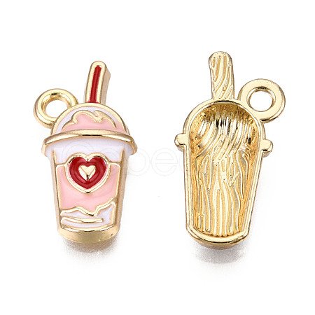 Eco-Friendly Zinc Alloy Milkshake Pendants ENAM-R051-16-03G-NR-1