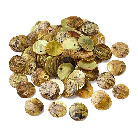 Spray Painted Natural Akoya Shell Charms LS-SHEL-F007-15A-04-1