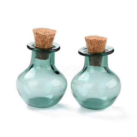 Round Glass Cork Bottles Ornament GLAA-D002-03C-1