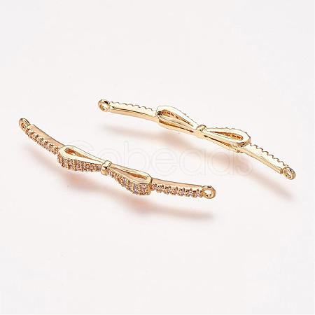 Brass Micro Pave Cubic Zirconia Links ZIRC-E113-11G-1