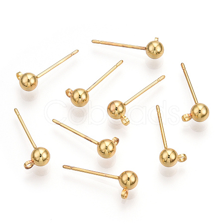 Brass Stud Earring Findings LS-KK-I649-10G-NF-1