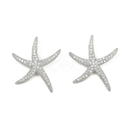 Brass Micro Pave Clear Cubic Zirconia Pendants KK-G535-02A-P-1