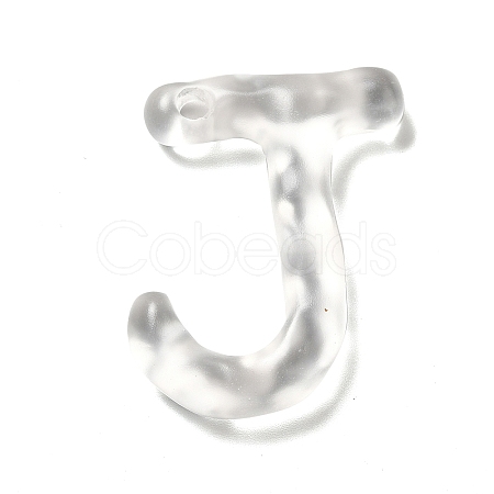Transparent Resin Alphabet Pendants LS-RESI-C028-02J-1