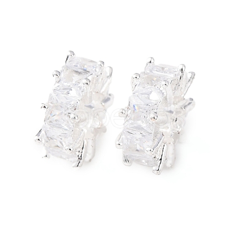 Brass Micro Pave Cubic Zirconia European Beads KK-C157-09C-S-1