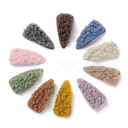 Faux Fur Imitation Lambs Wool Snap Hair Clips X-PHAR-P004-02-1