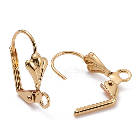 Brass Leverback Earring Findings KK-F824-006G-1