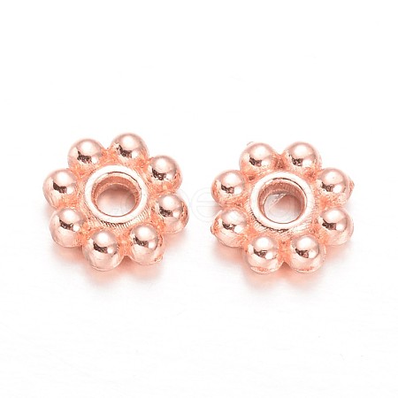 Alloy Daisy Spacer Beads X-TIBEB-S039-064RG-RS-1