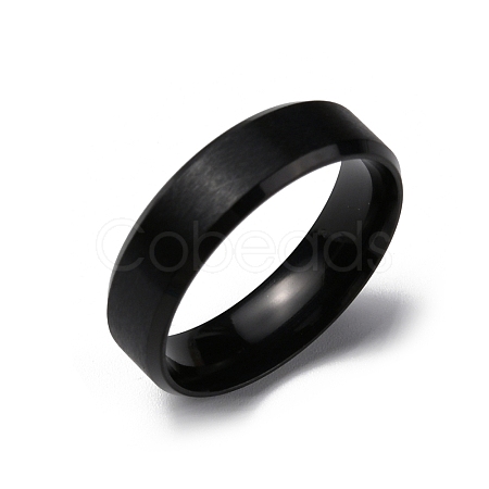 PVD Vacuum Plating Matte Style 304 Stainless Steel Wide Band Finger Rings for Women Men RJEW-WH0009-14D-EB-1