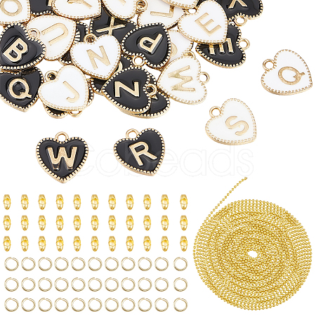 52Pcs 2 Colors Alloy Enamel Pendants Kits DIY-BM0001-46-1
