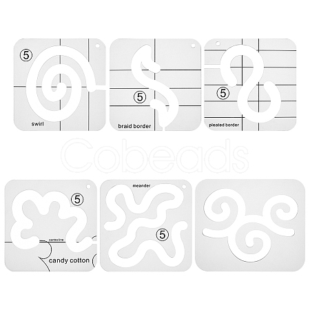 HOBBIESAY 6Pcs 6 Styles Acrylic Quilting Templates DIY-HY0001-67-1