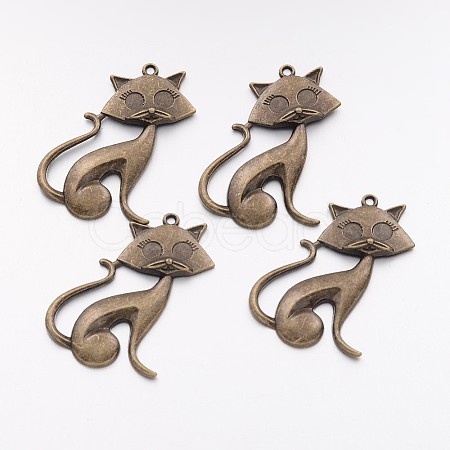 Tibetan Style Alloy Kitten Pendants LS-TIBEP-22758-AB-NR-1