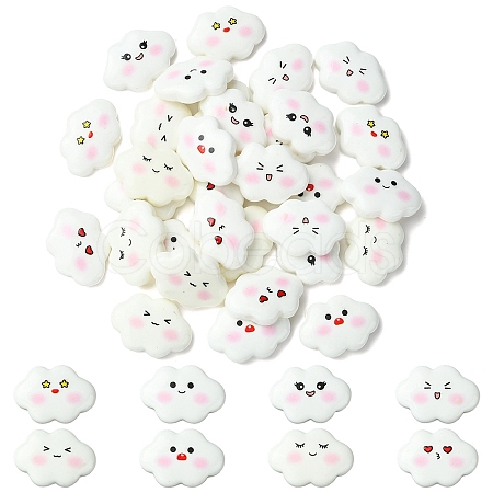 32Pcs 8 Styles Funny Opaque Resin Cabochons RESI-YW0005-94-1