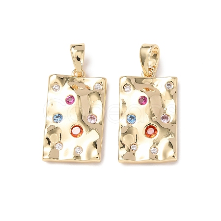 Brass Micro Pave Cubic Zirconia Pendants KK-D223-02G-1