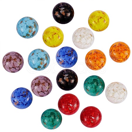 18Pcs 9 Colors Handmade Gold Sand Lampwork Beads LAMP-SZ0001-05-1