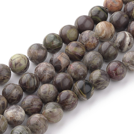 Natural Flower Agate Beads Strands X-G-Q462-8mm-34-1