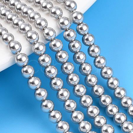 Baking Paint Pearlized Glass Pearl Bead Strands X-HY-N002-4mm-A03-1