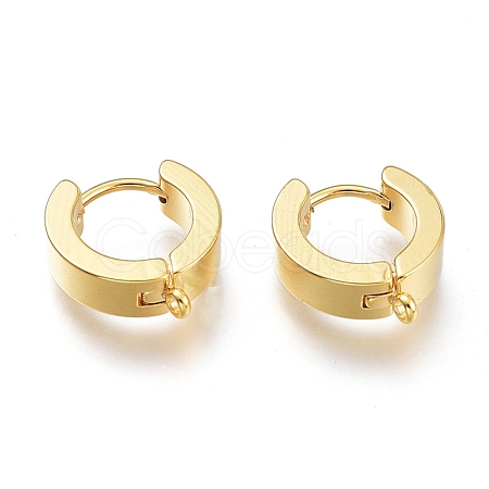 201 Stainless Steel Huggie Hoop Earrings Findings STAS-A167-01B-G-1