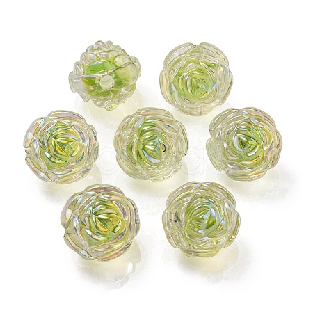 UV Plating Rainbow Iridescent Acrylic Beads LS-OACR-P010-20F-1