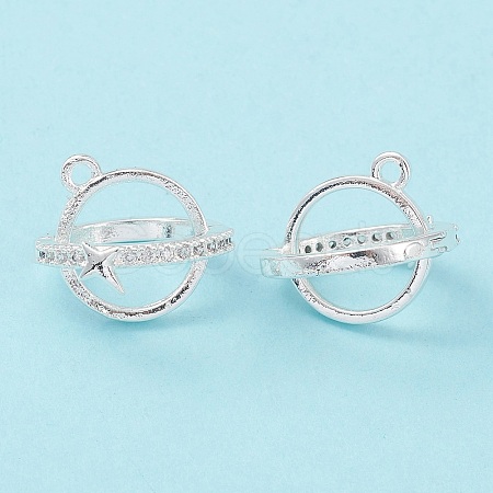Rack Plating Brass Pave Clear Cubic Zirconia Bead Cage Pendants KK-G464-10S-1