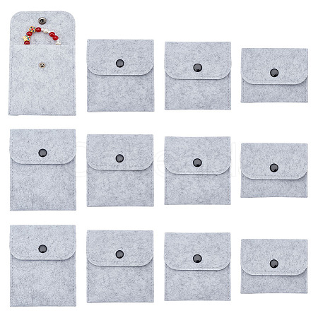 AHADERMAKER 12Pcs 4 Styles Portable Felt Card Cover Bag ABAG-GA0001-21B-1