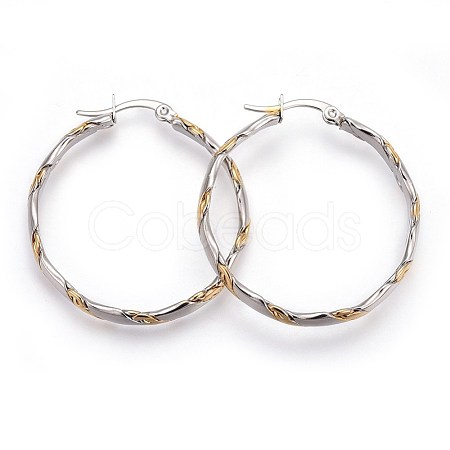 304 Stainless Steel Hoop Earrings EJEW-P173-09GP-1