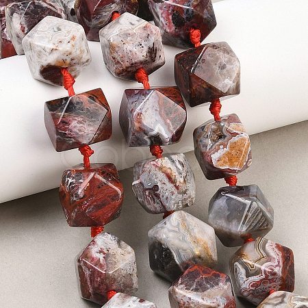 Natural Mexican Agate/Crazy Lace Agate Beads Strands G-B187-A01-01-1
