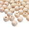 Natural Wood Beads, Round Wooden Large Hole Beads for Craft Making, Lead Free, Creamy White, 10x8.5mm, Hole: 3.5mm