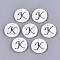 Natural Freshwater Shell Charms, Flat Round with Hollow Out Letter, Letter.K, 14.5x1.5mm, Hole: 0.9mm