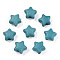 Spray Painted Acrylic Beads, Star, Dark Turquoise, 8.5x9.5x5mm, Hole: 2mm, about 2050pcs/500g