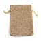 Polyester Imitation Burlap Packing Pouches Drawstring Bags, for Christmas, Wedding Party and DIY Craft Packing, Peru, 12x9cm