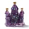 Resin Craft Display Decorations, with Natural Amethyst Chip, Glittered Castle Figurine, for Home Feng Shui Ornament, 75x65x30mm