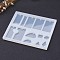 DIY Pendant Silicone Molds, Resin Casting Molds, For UV Resin, Epoxy Resin Jewelry Making, Mixed Shapes, White, 147x123x8mm, Hole: 3.2~4.2mm