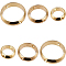 BENECREAT 54Pcs 3 Style Ring Brass Bead Frames, Real 18K Gold Plated, 10x2.5mm, Hole: 1mm, 18pcs/style