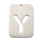 Non-Tarnish 304 Stainless Steel Pendants, Rectangle with Alphabet, Hollow, Letter.Y, 32x22x1mm, Hole: 1.5mm