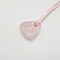 Heart Natural Rose Quartz Pendant Necklaces for Women, 14.37 inch(36.5cm)