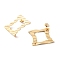 Ion Plating(IP) 304 Stainless Steel Stud Earring Findings, Rectangle, Real 18K Gold Plated, 28x28.5mm, Hole: 3.5mm, Pin: 10x0.5mm