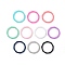 Silicone Finger Rings, Polygon, Mixed Color, US Size 8, Inner Diameter: 18mm, 10pcs/bag