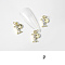 Alloy Rhinestone Cabochons, Nail Art Decoration Accessories, with Jump Ring, Letter, Golden, Letter.P, 11~14x5~12mm