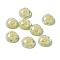 Transparent Resin Cabochons, Half Round with Ice Cream Pattern, Light Green, 24.5x9.5mm