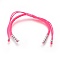 Nylon Cord Braided Bead Bracelets Making, with Brass Beads, Long-Lasting Plated, Real Platinum Plated, Deep Pink, 10-1/4 inch~11-5/8 inch(26~29.6cm)