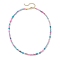 Faceted Round Natural Agate(Dyed & Heated) Beaded Necklaces for Women, Deep Sky Blue, 15.94 inch(40.5cm)