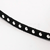 Silver Aluminum Studded Faux Suede Cord LW-D004-01-S-2