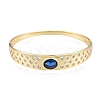 Cubic Zirconia Oval Hinged Bangle BJEW-G651-10G-02-1