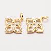 Brass Micro Pave Grade AAA Cubic Zirconia Pendants ZIRC-G090-44G-NR-1