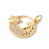 Brass Micro Pave Clear Cubic Zirconia Pendants CU-CBA6344-05G-2