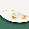 304 Stainless Steel Rhinestone Shell Shape Stud Earrings LS-EJEW-A138-01G-2